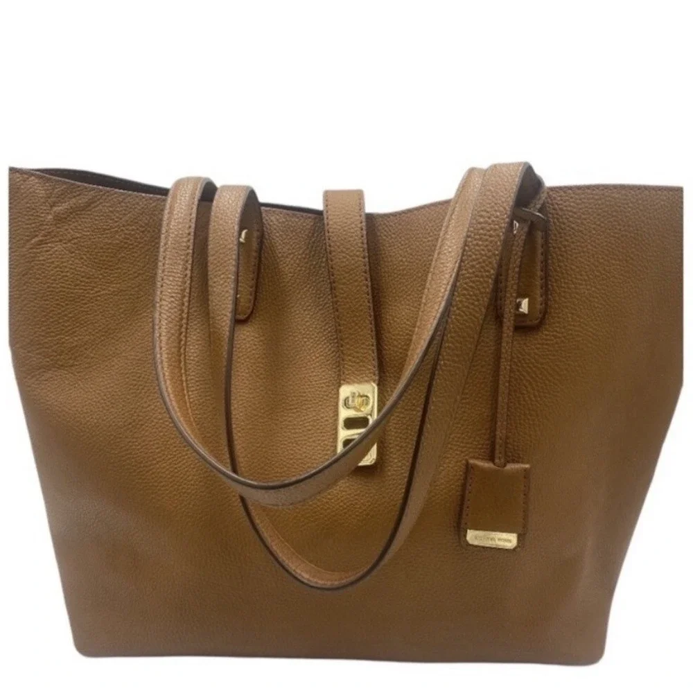 Michael Kors Karson Large Carryall Tote Saddle Luggage Leather (35T&GKRT3L)